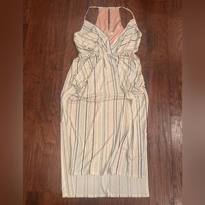 BCBGeneration Striped Midi Dress - Cream and Pink